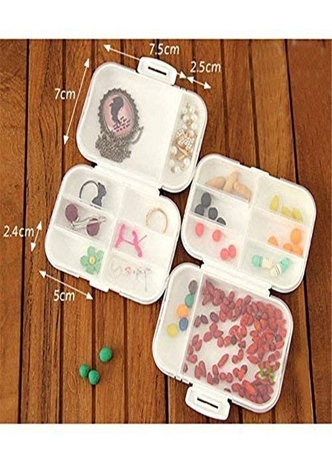 Portible علبة تخزين أقراص الأدوية المحمولة | علبة حبوب بـ 8 فتحات | علب حبوب أسبوعية محمولة | منظم حبوب الأدوية (عبوة من قطعة واحدة). - Image 4